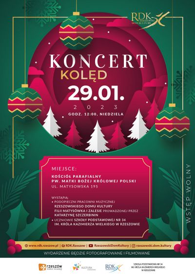 Plakat promujący Koncert Kolęd